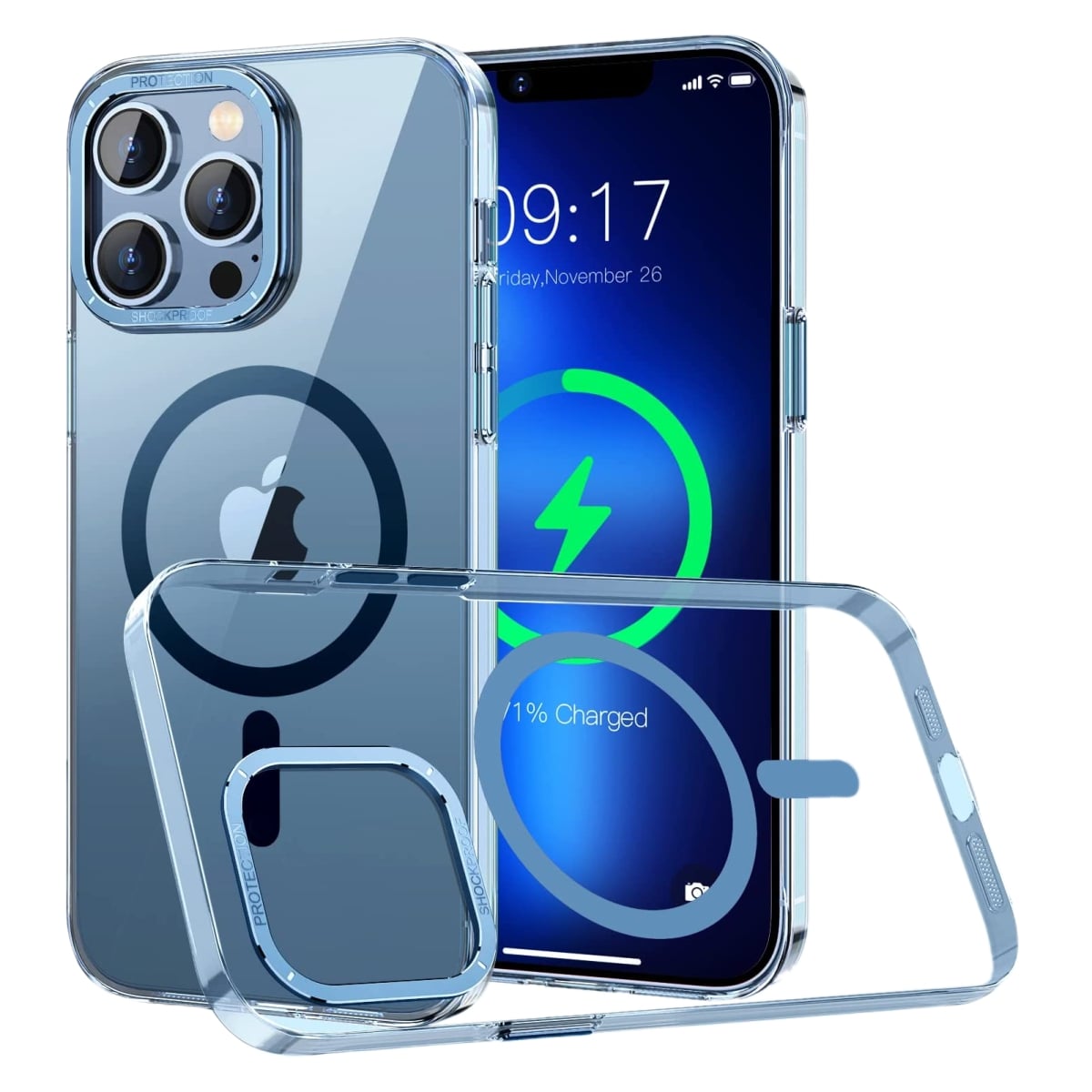 Piili iPhone 14 Military Magsafe Kılıf - Mavi 6944629150057