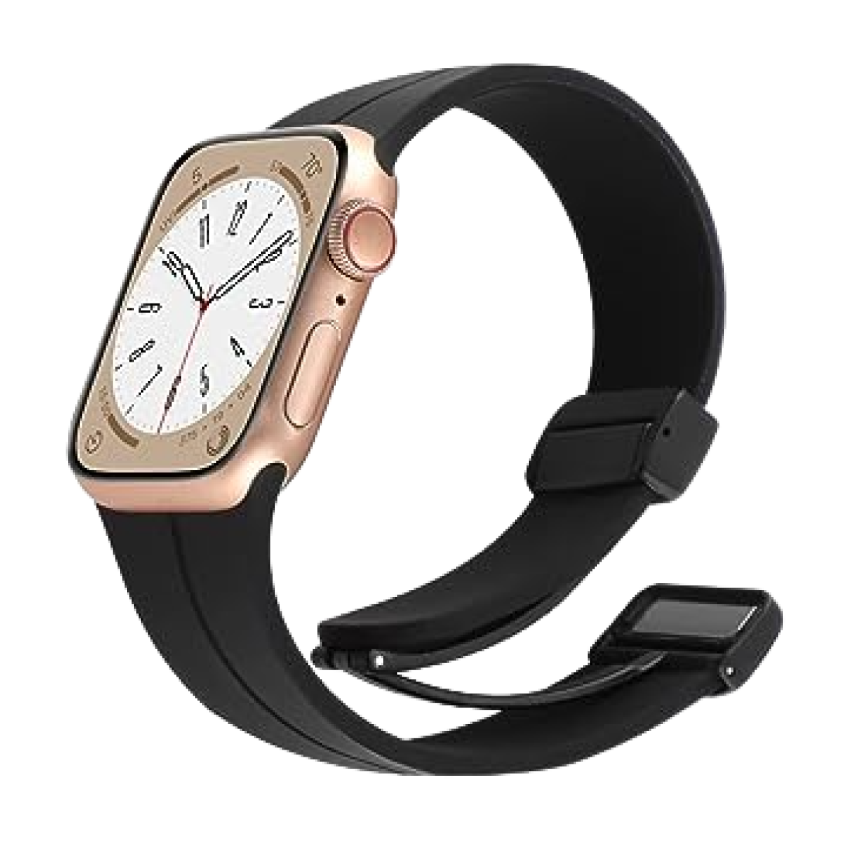 Piili AppleWatch 42-44-45-49 mm Rubber Kayış-Siyah 6944629155038