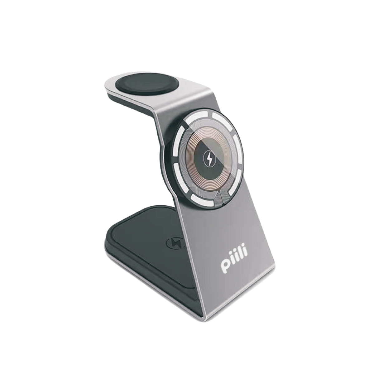 Piili Aliminyum Magsafe Kablosuz Şarj Standı-Siyah 6944629156356