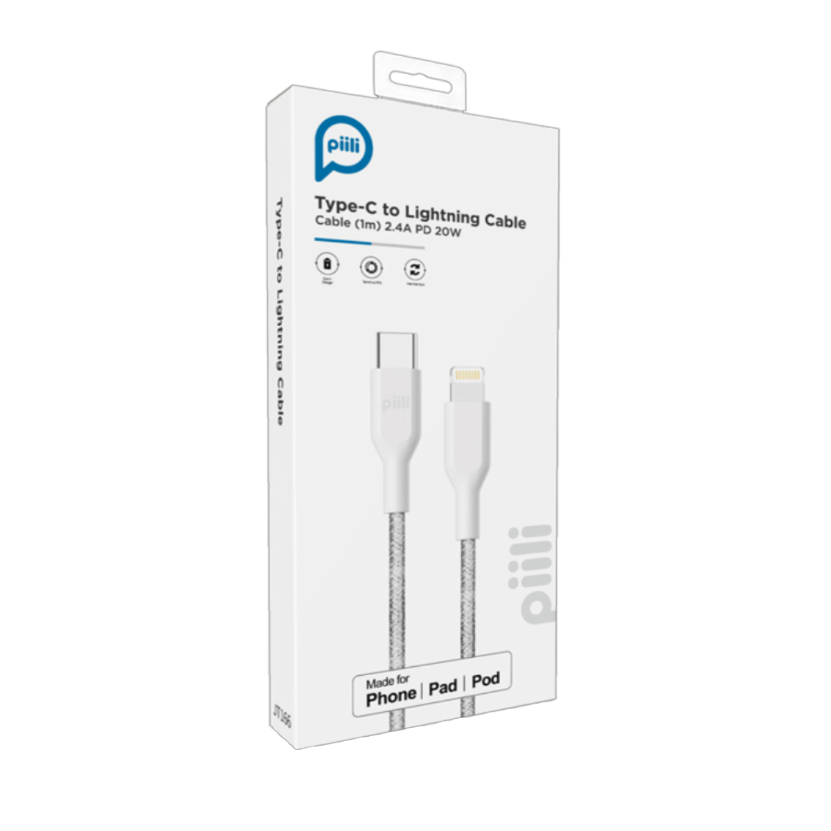 Piili Type-C to Lightning Kablo 1m. - Beyaz 6944629159159