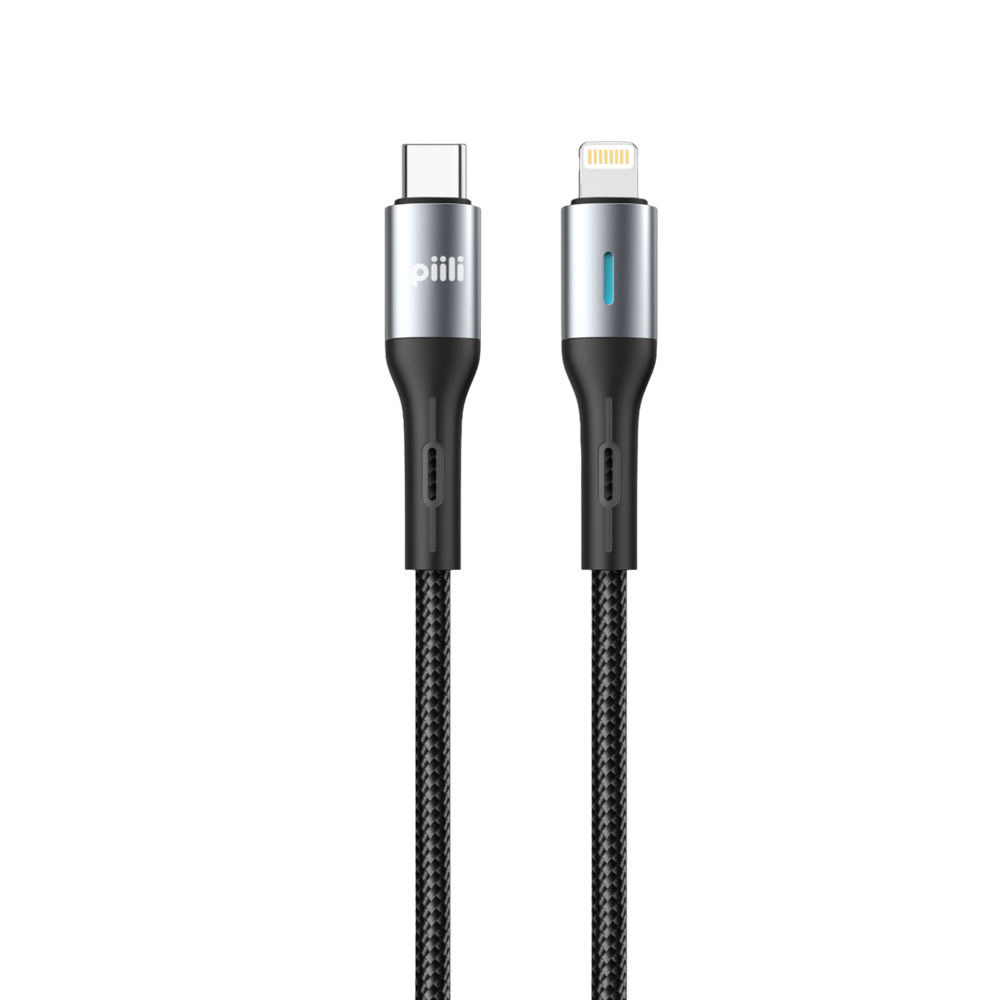 Piili Type-C to Lightning Kablo 1m. - Siyah 6944629159272