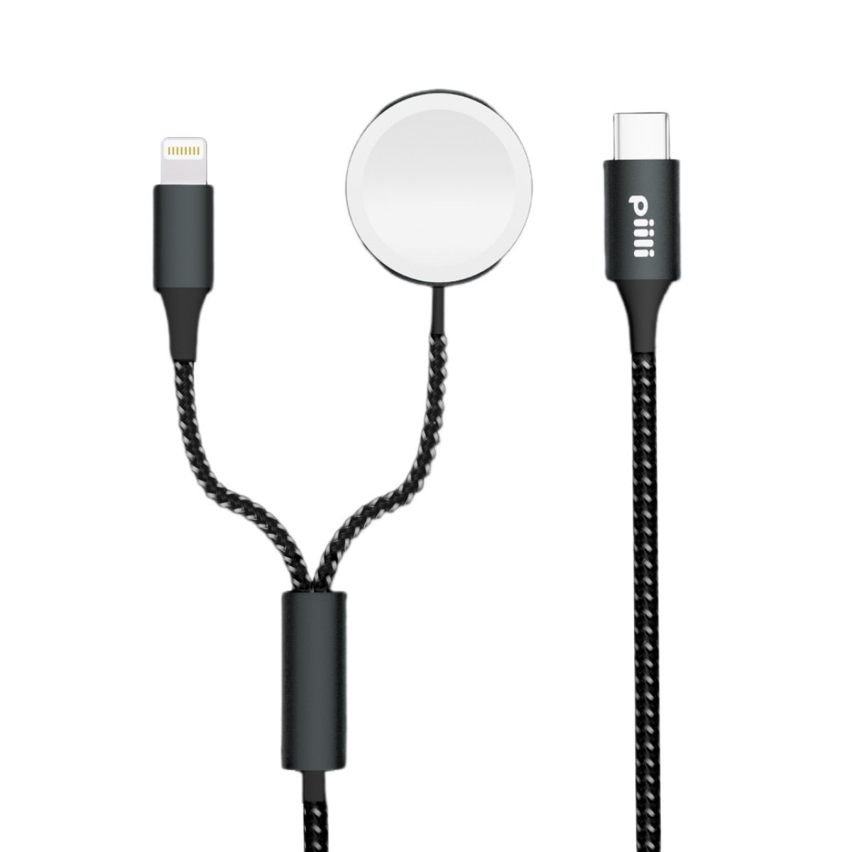 Piili 3 in 1 Aliminyum Şarj Standı - Siyah 6944629159333