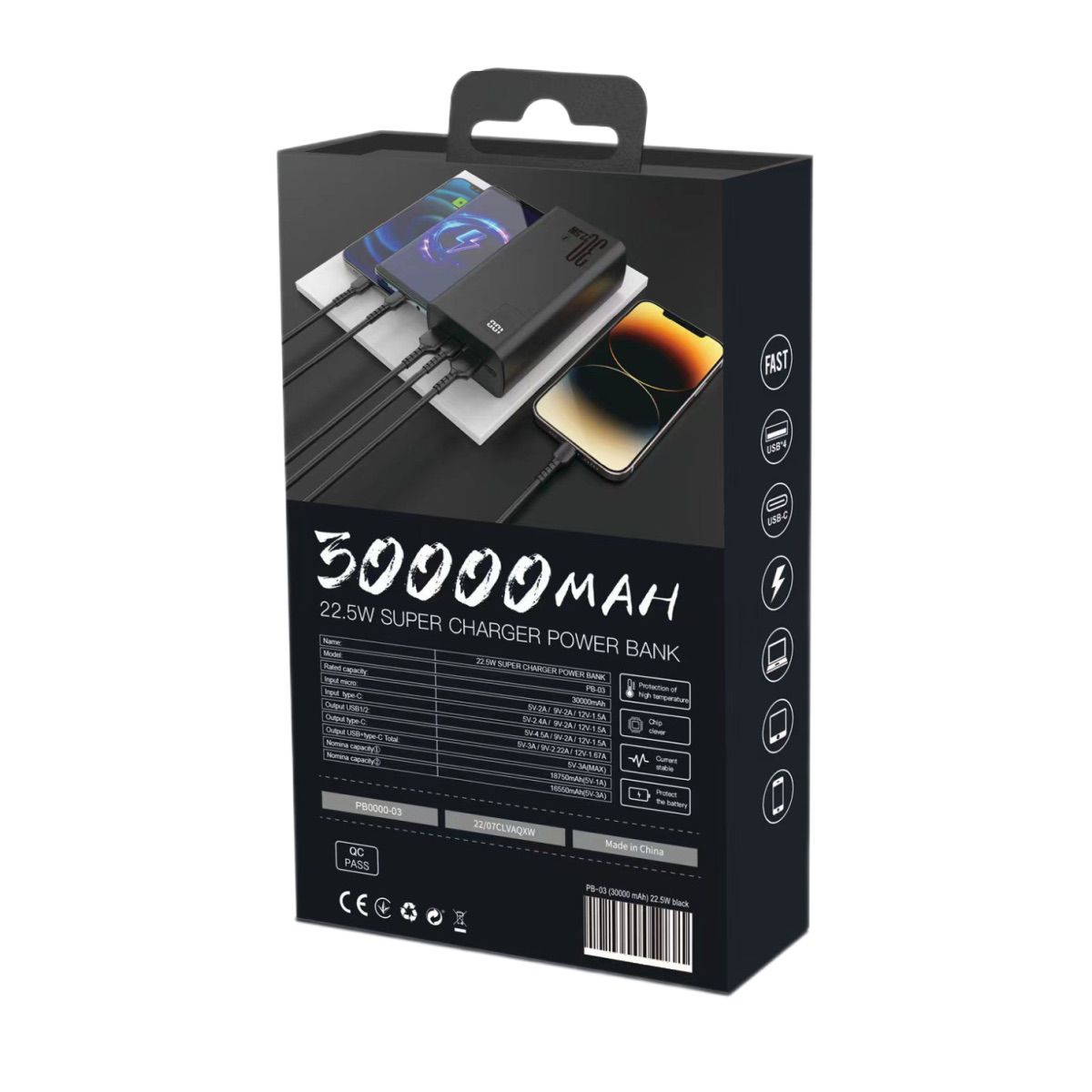 Piili Tornado 22.5 Watt 30.000 MAH Powerbank 6944629161817