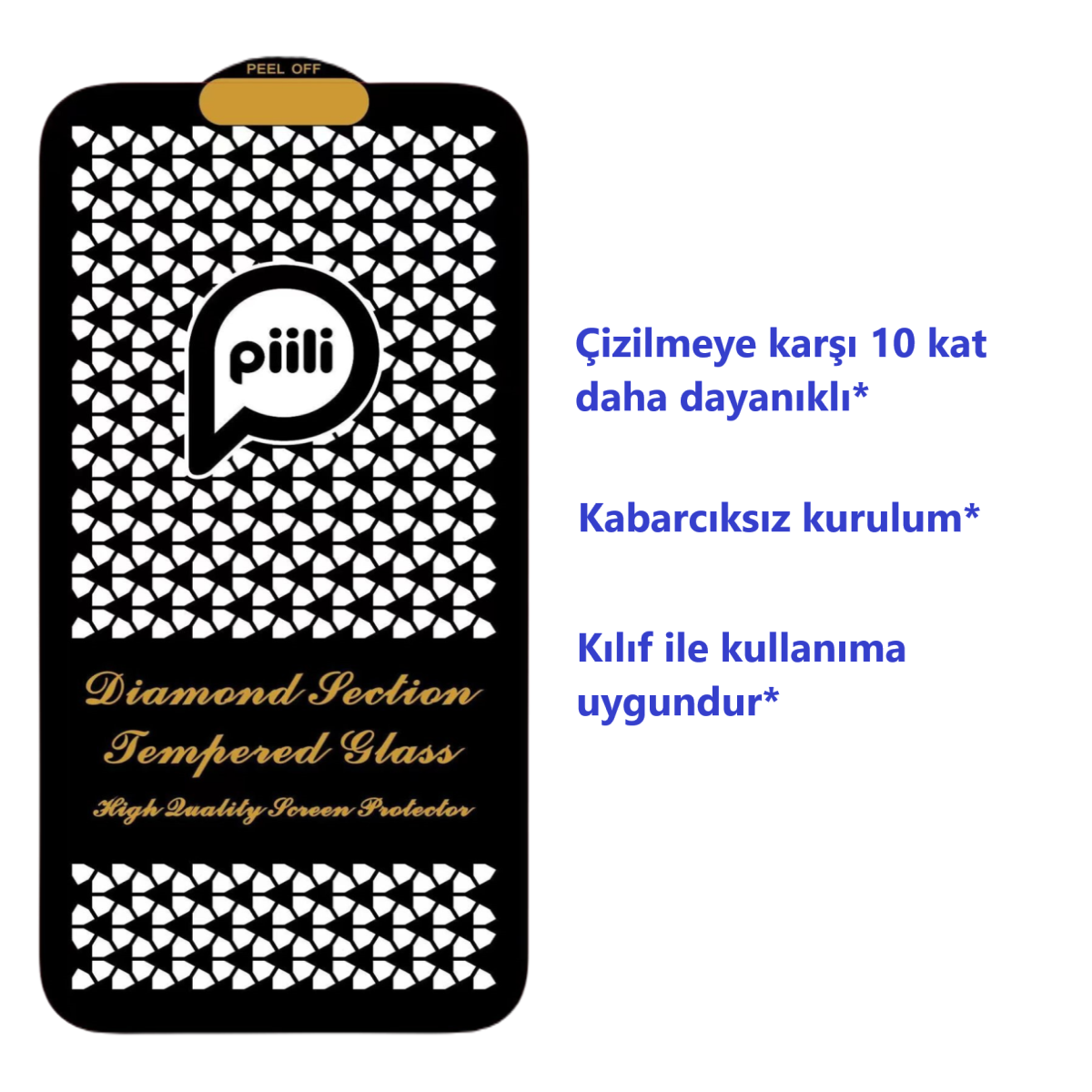 Piili iPhone 15 10X Askeri Sınıf Ekran Koruyucu 6944629161916