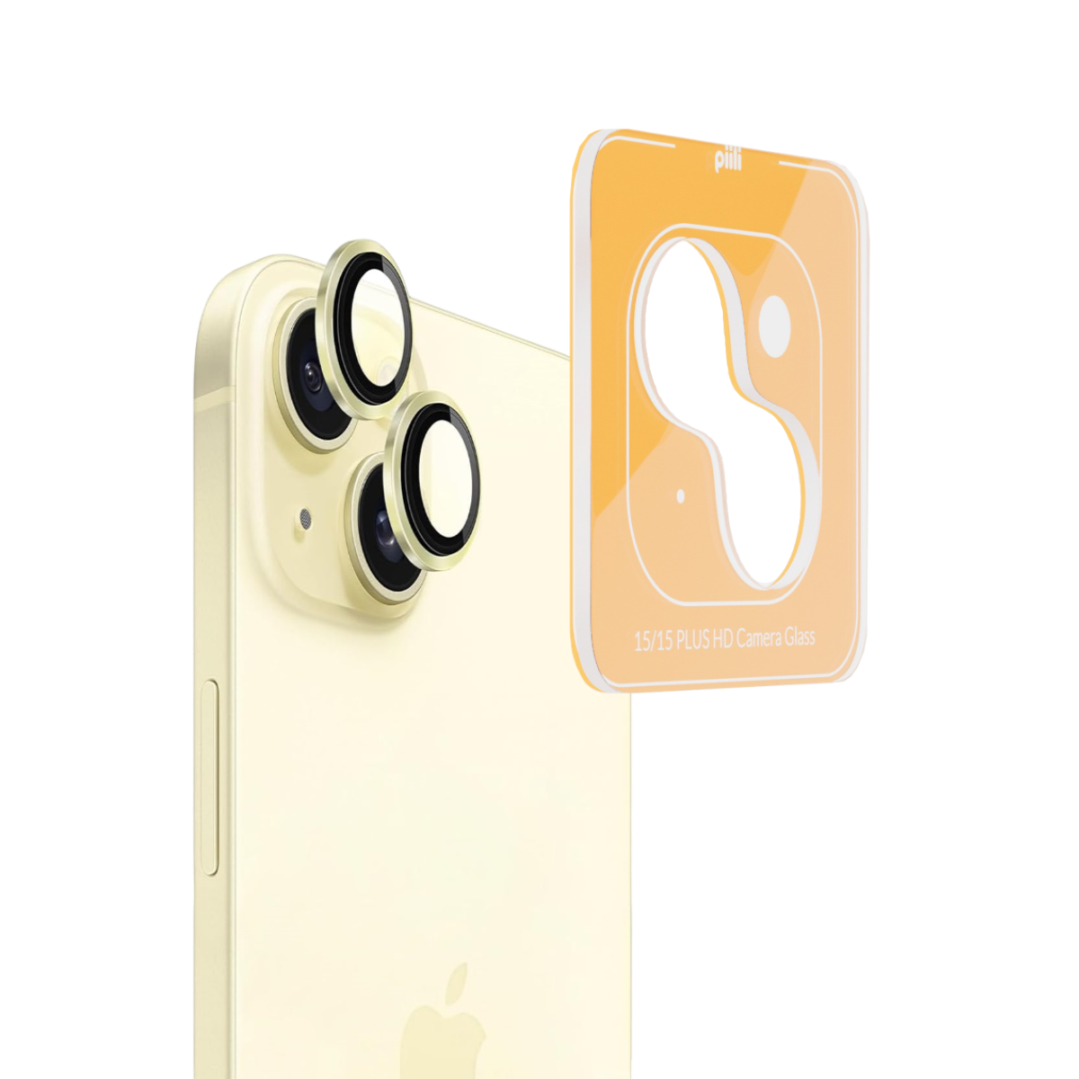 Piili iPhone 15 / Plus HD Lens - Sarı 6944629162272