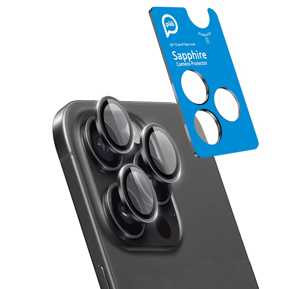 Piili iPhone 15 Pro/Max Safir Lens - Titanyum 6944629162814