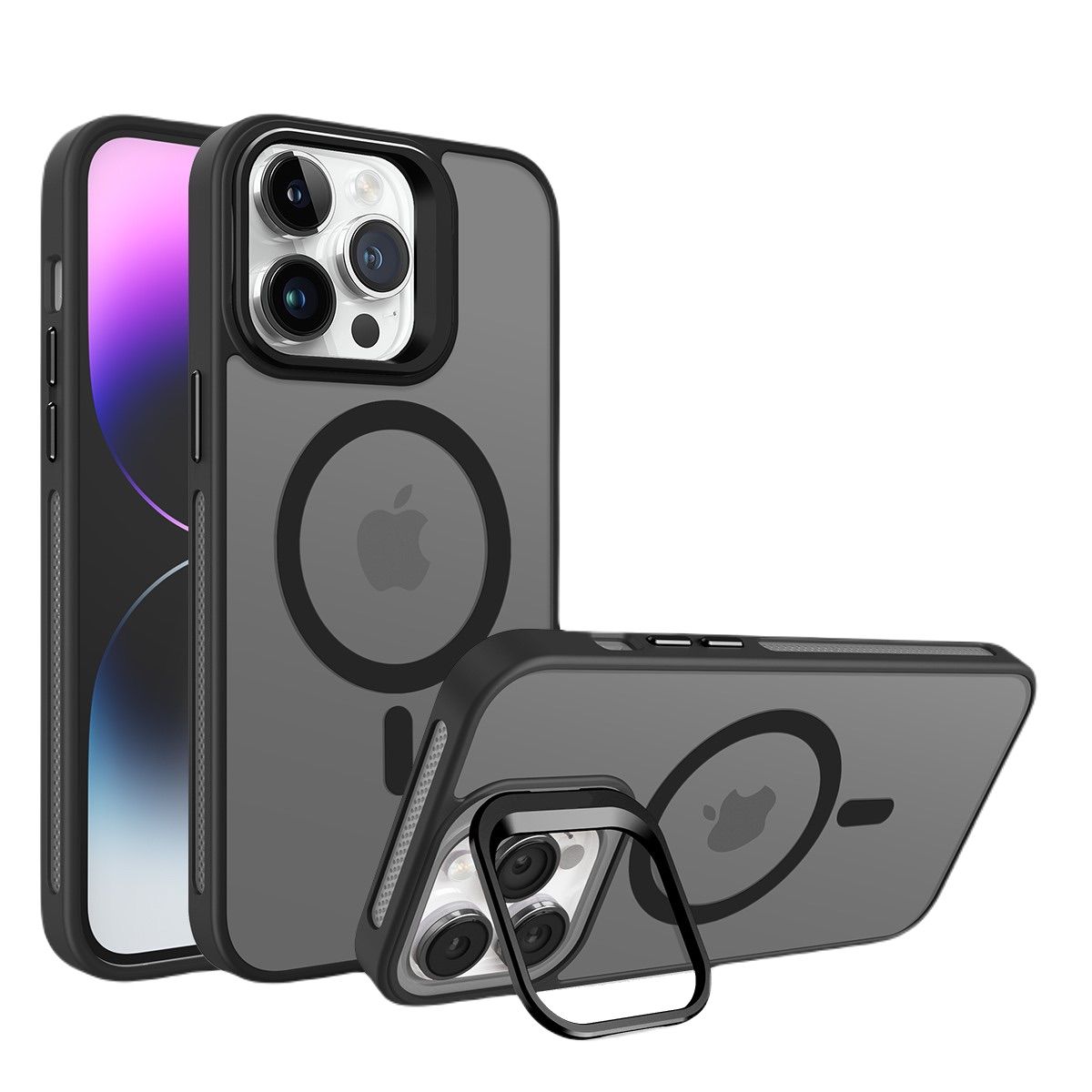 Piili iPhone 15 Pro Metal Bracket  MagSafe - Siyah 6944629163811