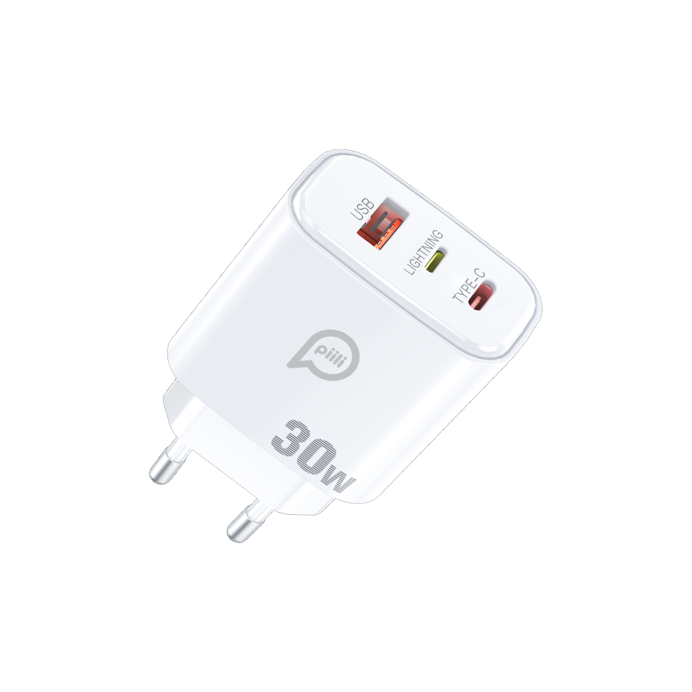 Piili 30W USB Type-C Lightning Adaptör - Beyaz 6944629170499