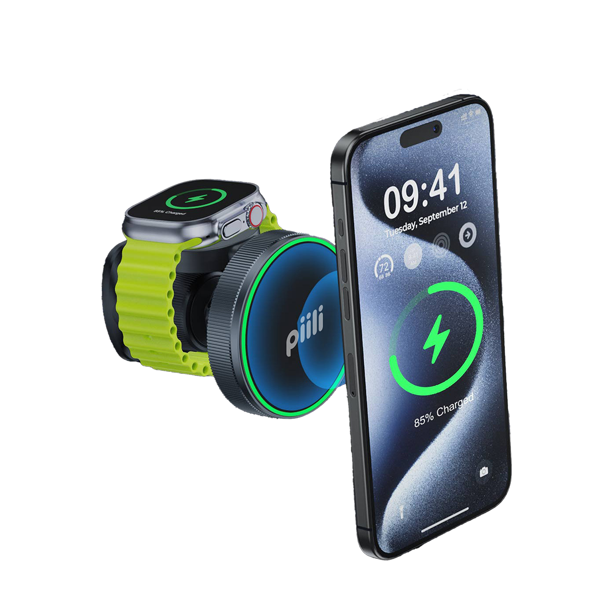 Piili 2 in 1 Manyetik Araç Tutucu Kablosuz Şarj Cihazı 6944629183758