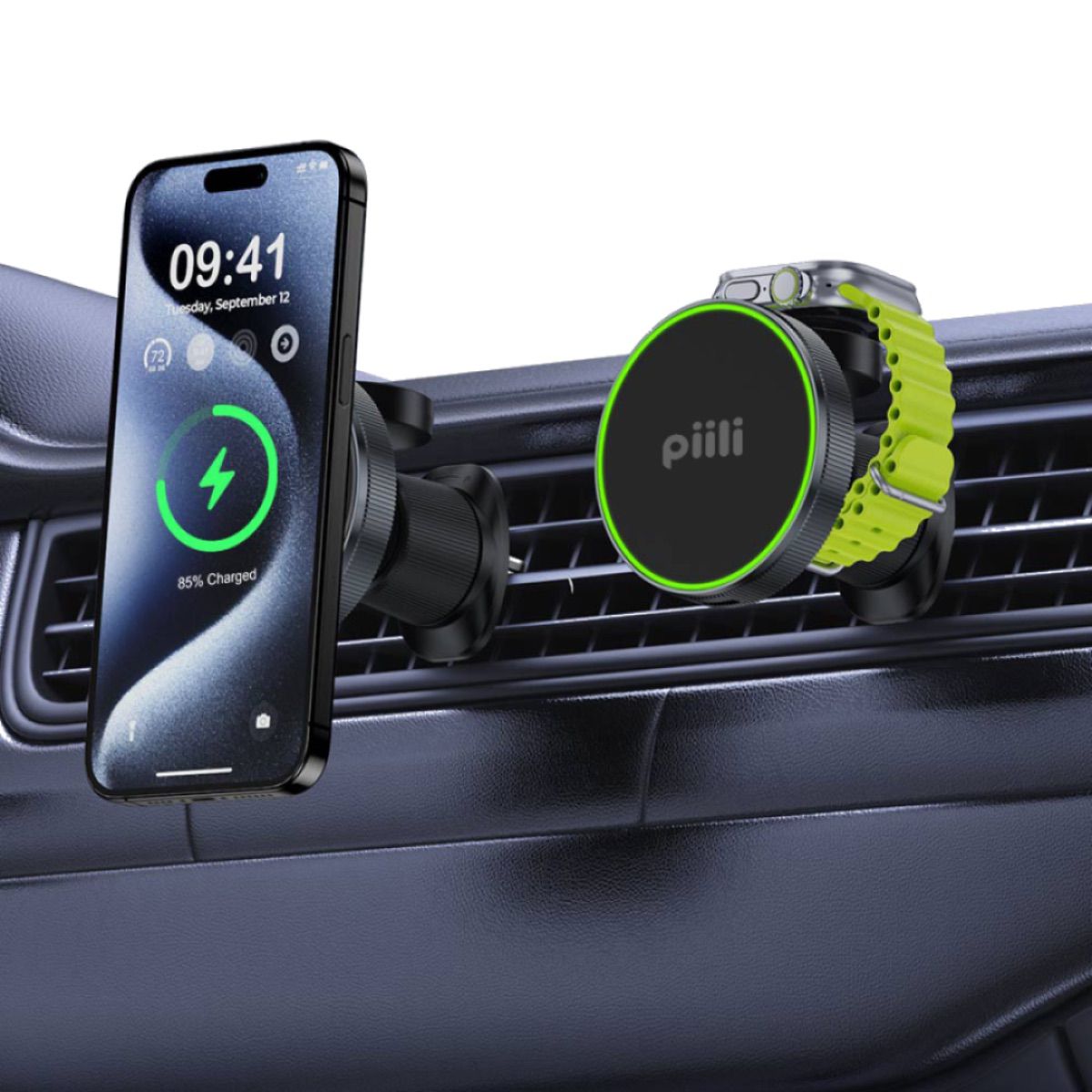 Piili 2 in 1 Manyetik Araç Tutucu Kablosuz Şarj Cihazı 6944629183758