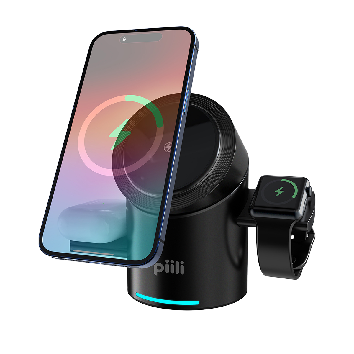 Piili 3 in 1 Kablosuz Şarj İstasyonu 6944629183857