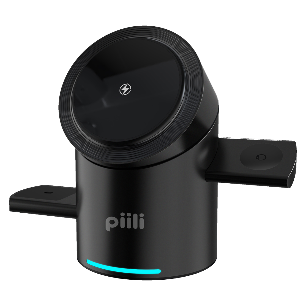 Piili 3in1 Kablosuz Şarj İstasyonu - Siyah 6944629183857