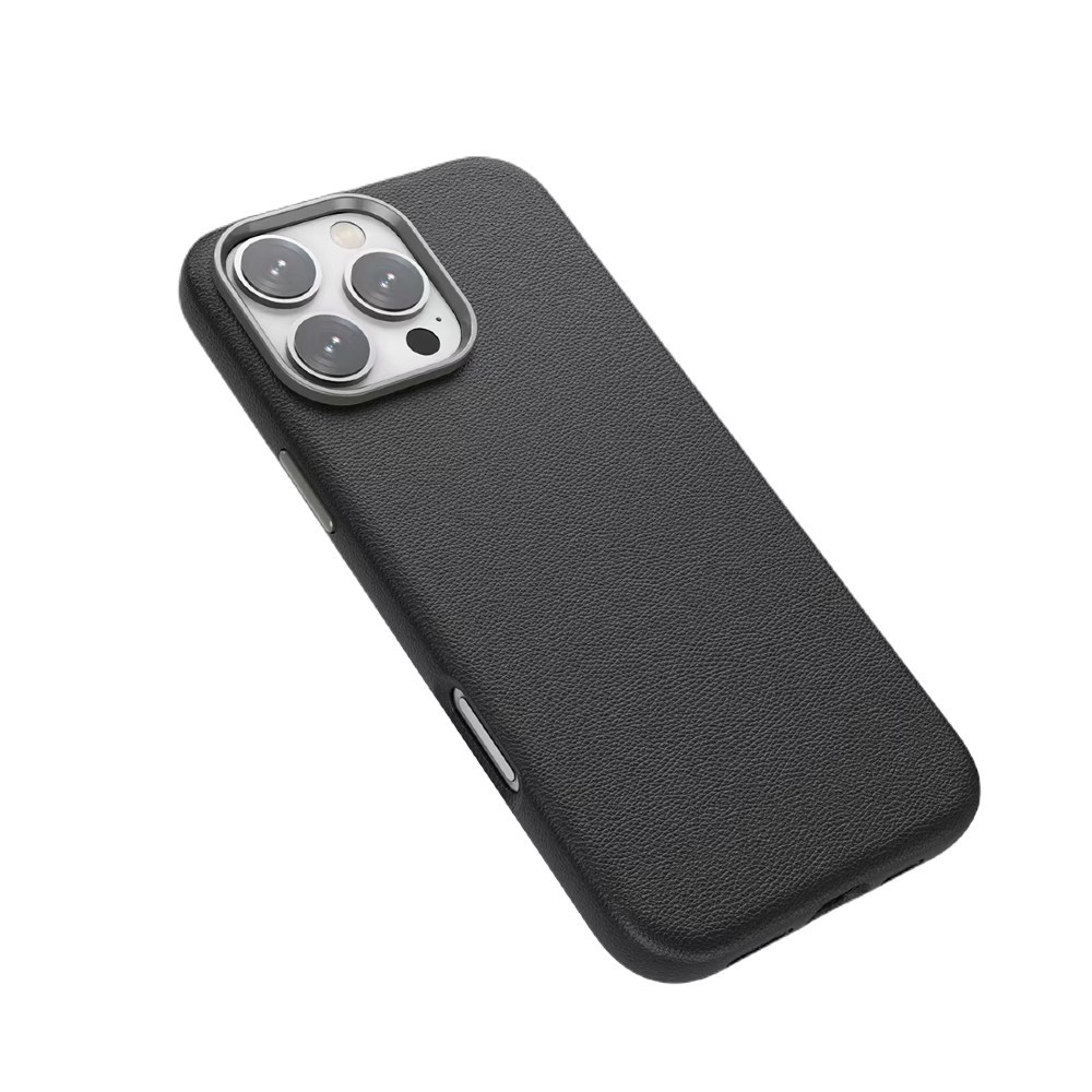 Piili iPhone 16 Deri Magsafe Kılıf - Siyah 6944629185219