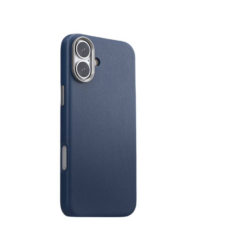 Piili iPhone 16 Deri Magsafe Kılıf - Mavi 6944629185271