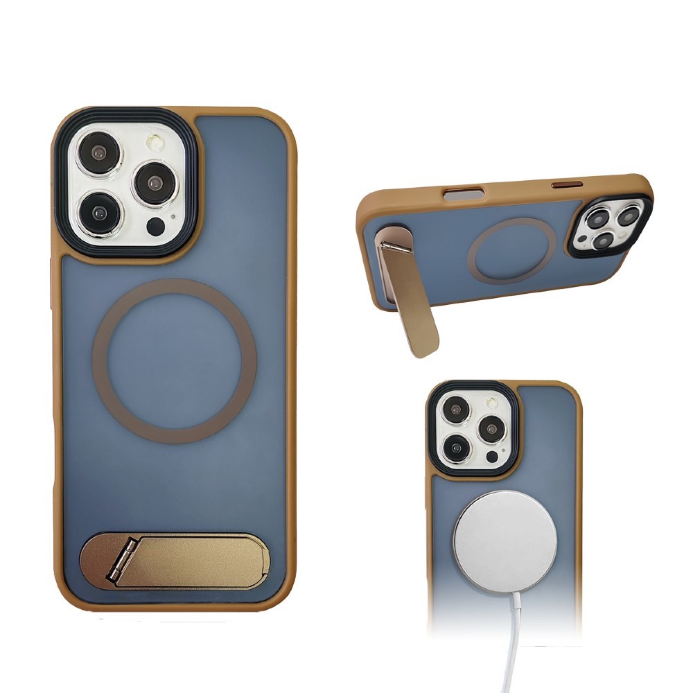 Piili iPhone 16 Pro Kickstand Magsafe Kılıf-Brown 6944629189019
