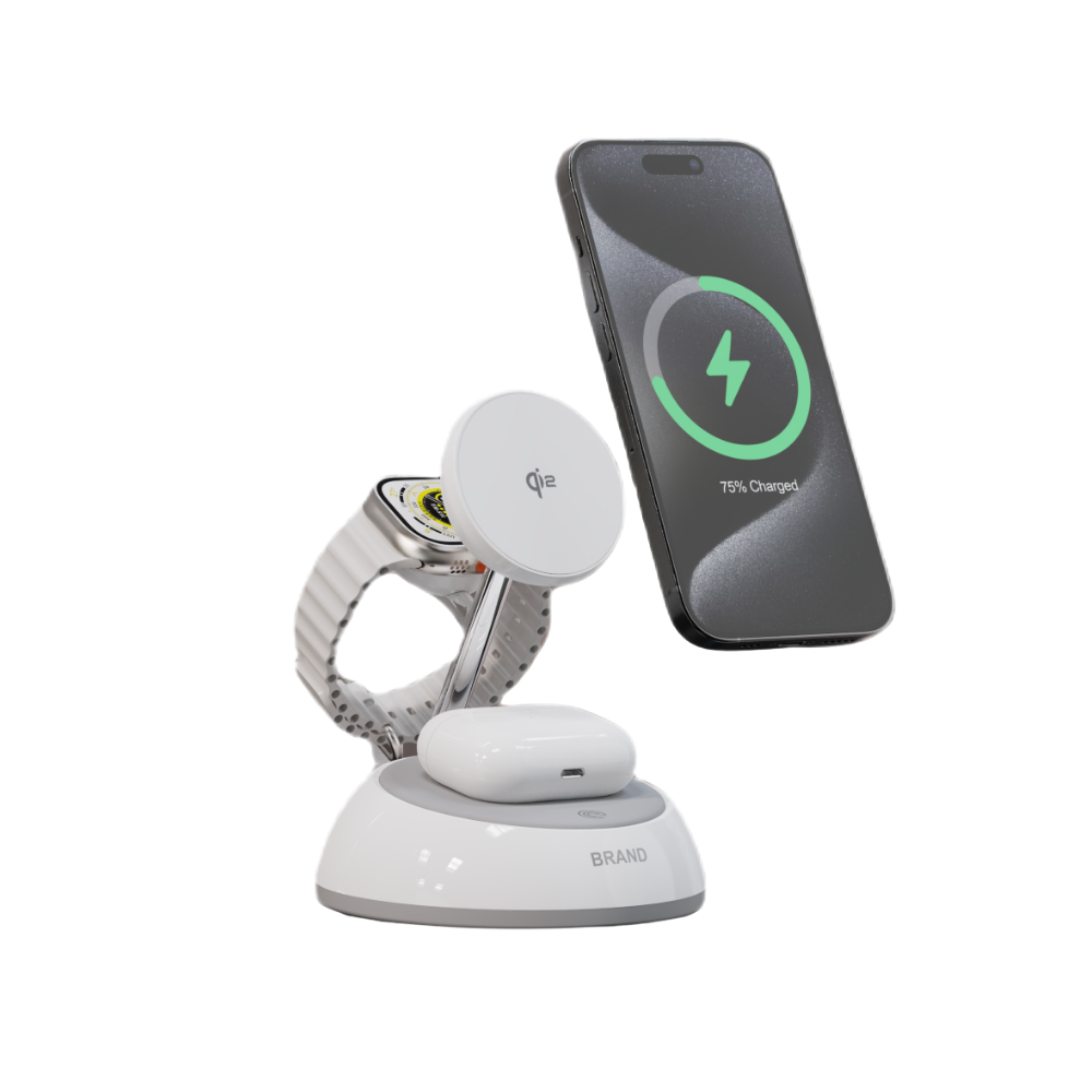 Piili qi2 20W 3 İn 1 Swan Wirelles Şarj İstasyonu 6944629189071