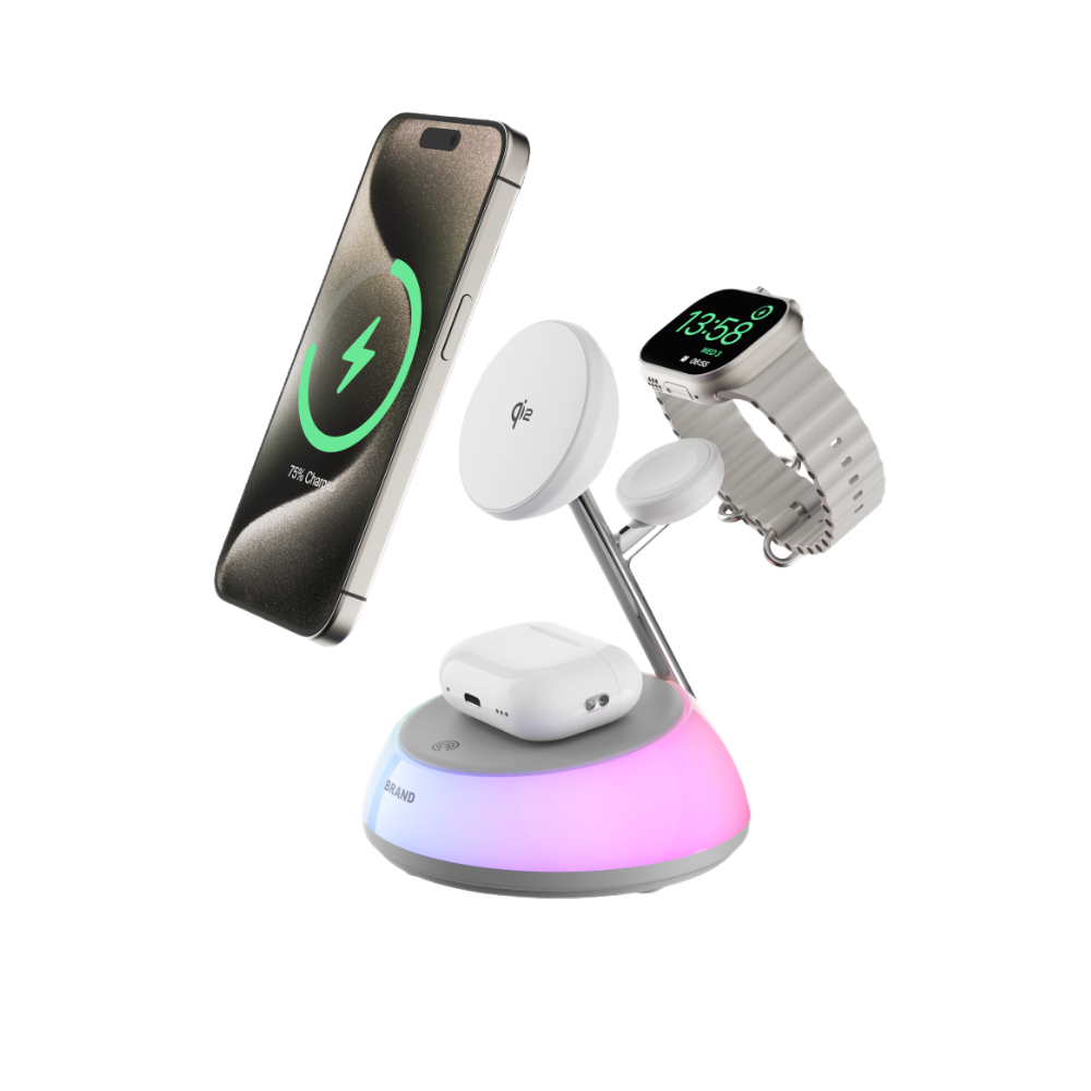 Piili qi2 20W 3 İn 1 Swan Wirelles Şarj İstasyonu 6944629189071