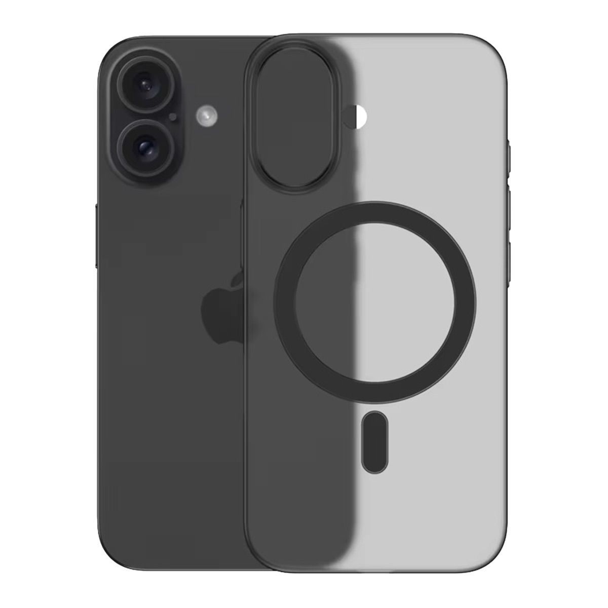 Piili iPhone 16 İnce Kılıf Magsafe 0,4mm Mat Siyah 6944629190459