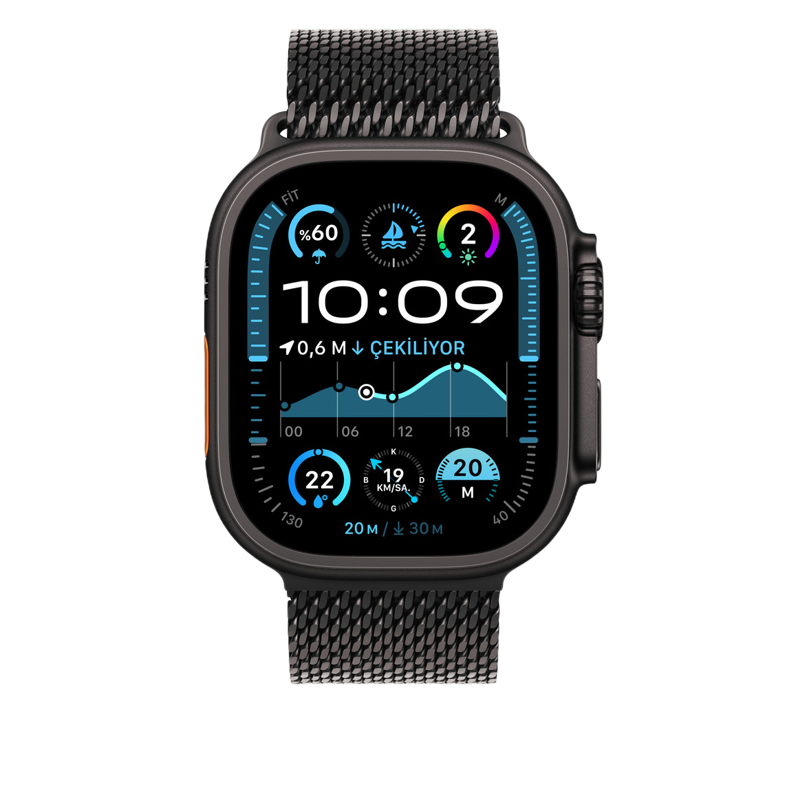 Piili Apple Watch  42-44-45-49 mm Tit. Kayış-Siyah 6944629193672