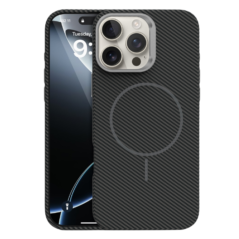 Piili iPhone 16 Pro Max Carbon Magsafe Kılıf Siyah 6944629195096