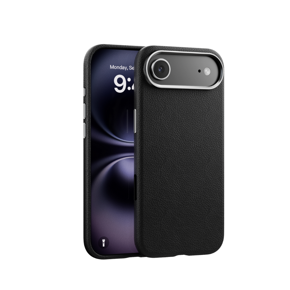 Piili ıPhone 17 Air Leather Magsafe Kılıf Siyah 6944629195355