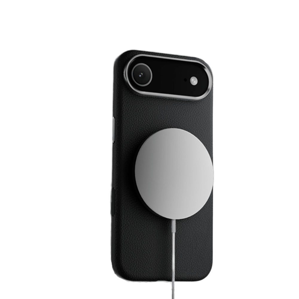 Piili ıPhone 17 Air Leather Magsafe Kılıf Siyah 6944629195355