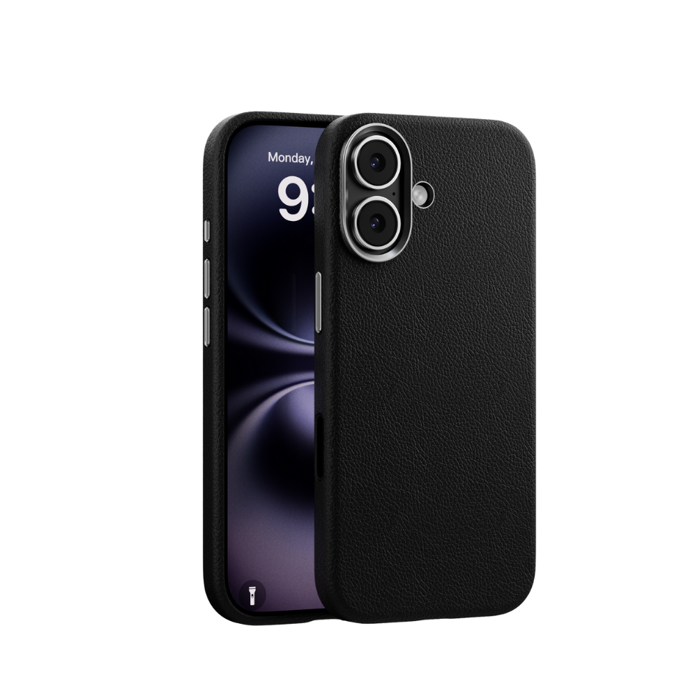 Piili ıPhone 17 Leather Magsafe Kılıf Siyah 6944629197878