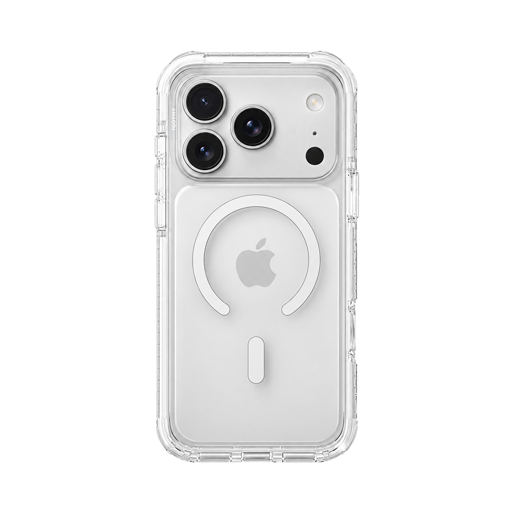 Njoyny Combat 3 Katmanlı iPhone 18 Pro MagSafe Kılıf - Beyaz 6944629213677