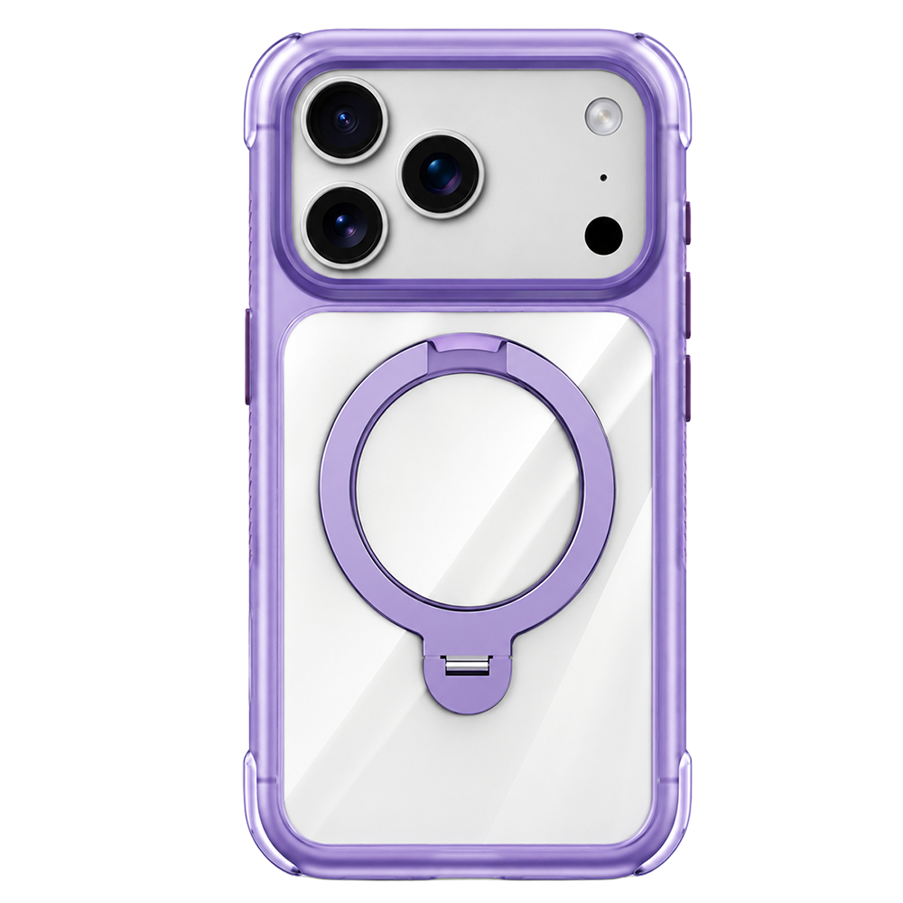 Njoyny Air Pro 2 Stand iPhone 18 Pro MagSafe Standlı Kılıf - Mor 6944629213950