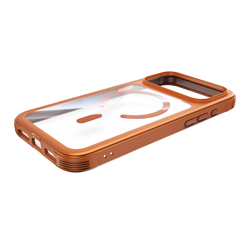 Njoyny Steel Armor iPhone 18 Pro MagSafe Kılıf - Turuncu 6944629214131