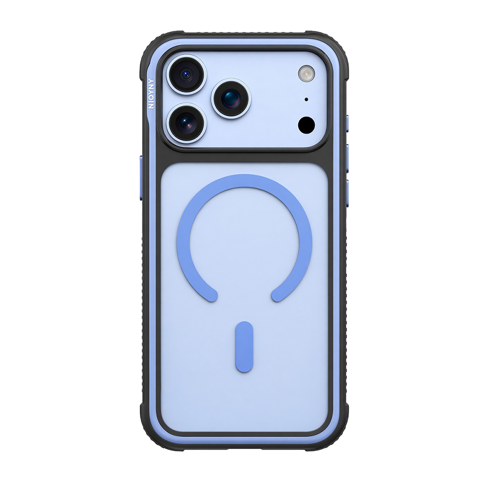 Njoyny Steel Armor iPhone 18 Pro MagSafe Kılıf - Buzul Mavi 6944629214179