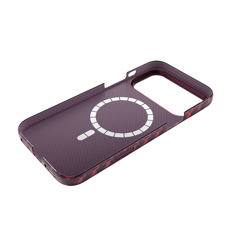Njoyny AI Kevlar Rides iPhone 18 Pro Max MagSafe Kılıf - Bordo 6944629214834