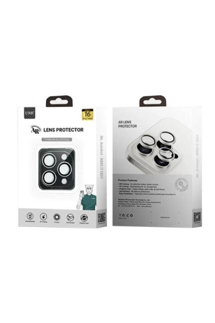 URR iPhone 16/16 Plus Titanium Lens Koruyucu-Gümüş 6970087982534