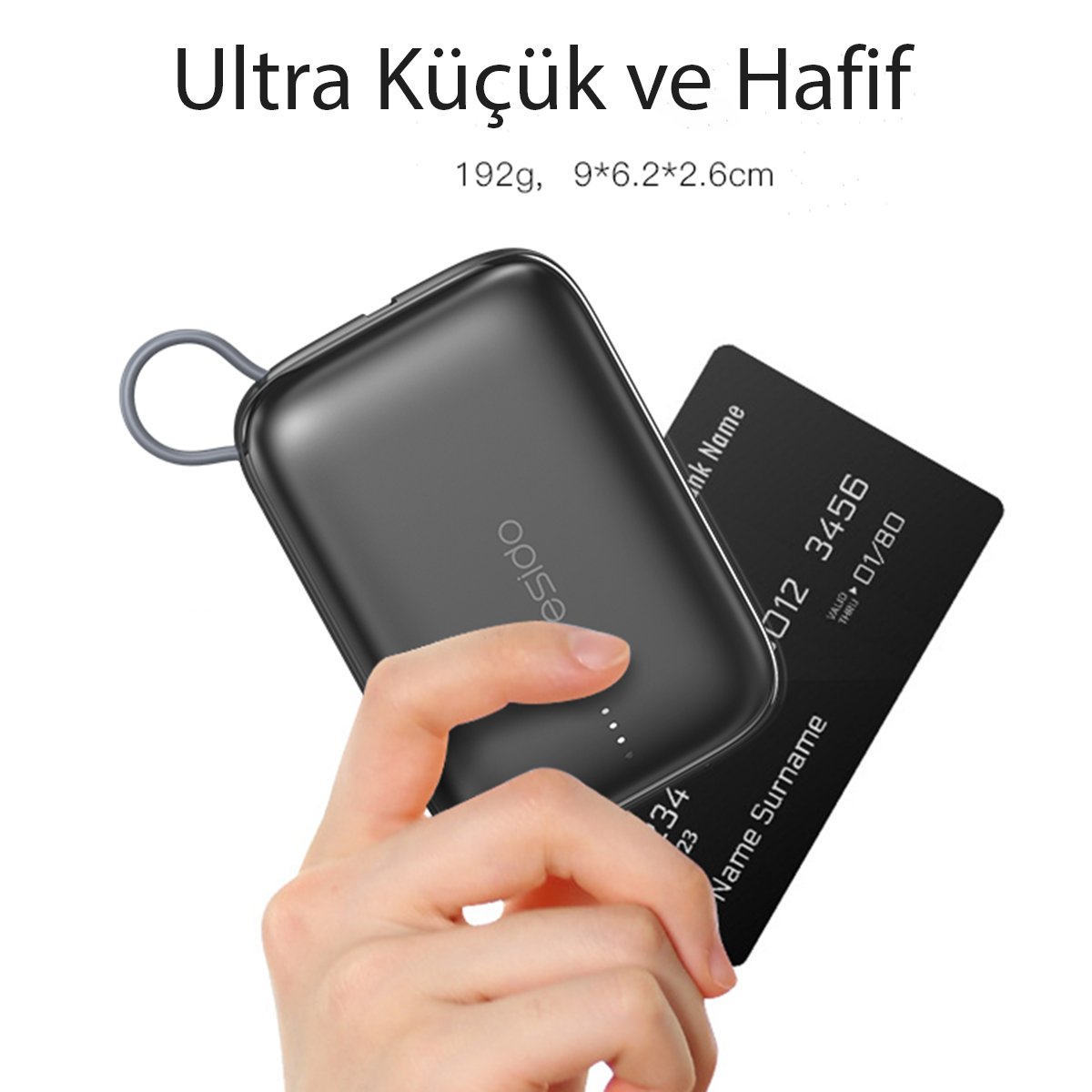Yesido 10.000 mAh USB3.0 PD Hızlı Şarj Powerbank - Siyah 6971050264411