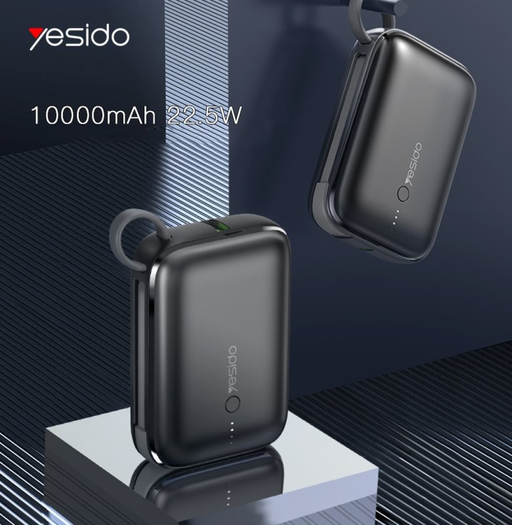 Yesido 10.000 mAh USB3.0 PD Hızlı Şarj Powerbank - Siyah 6971050264411