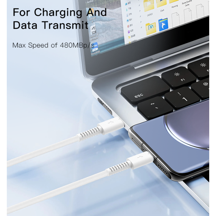 Yesido 60W Type-C to Type-C PD Şarj Kablosu 1 M - 6971050265852