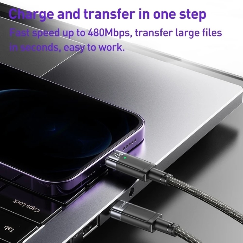 Yesido 1.2M 27W Type-C to Lightning Kablo - Siyah 6971050266200