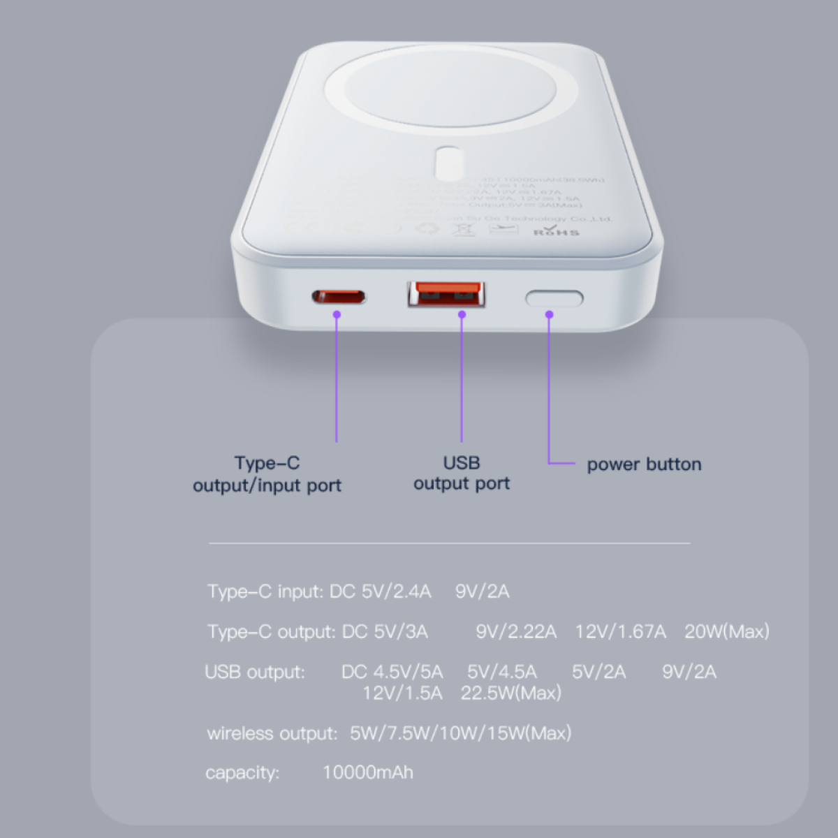 Yesido Standlı Magsafe Powerbank 10000 mAh-Siyah 6971050269546