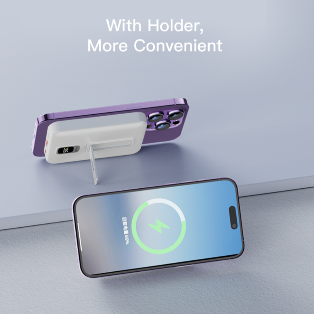 Yesido Standlı Magsafe Powerbank 10000 mAh-Siyah 6971050269546