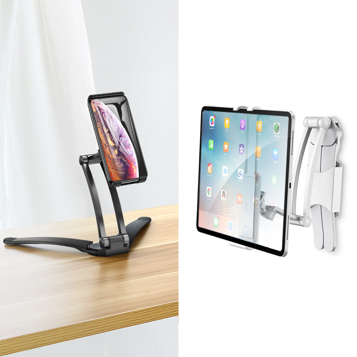 Rock Ayarlanabilir iPhone ve iPad Standı - Gümüş 6971680474679