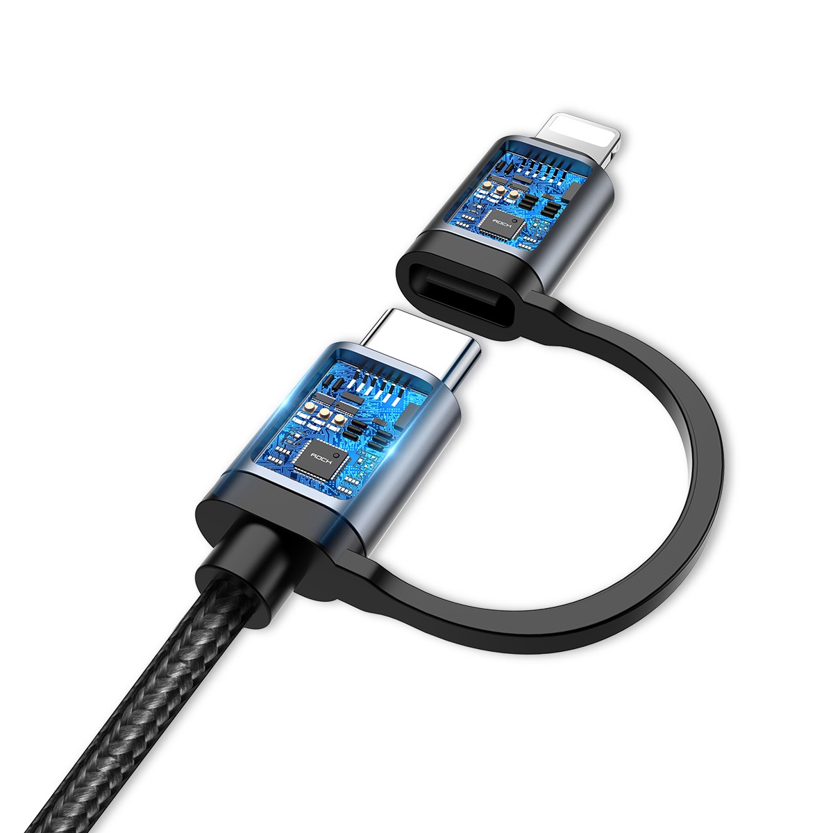 Rock Twins 1 Metre MFI Lisanslı Lightning-Siyah 6971680476901