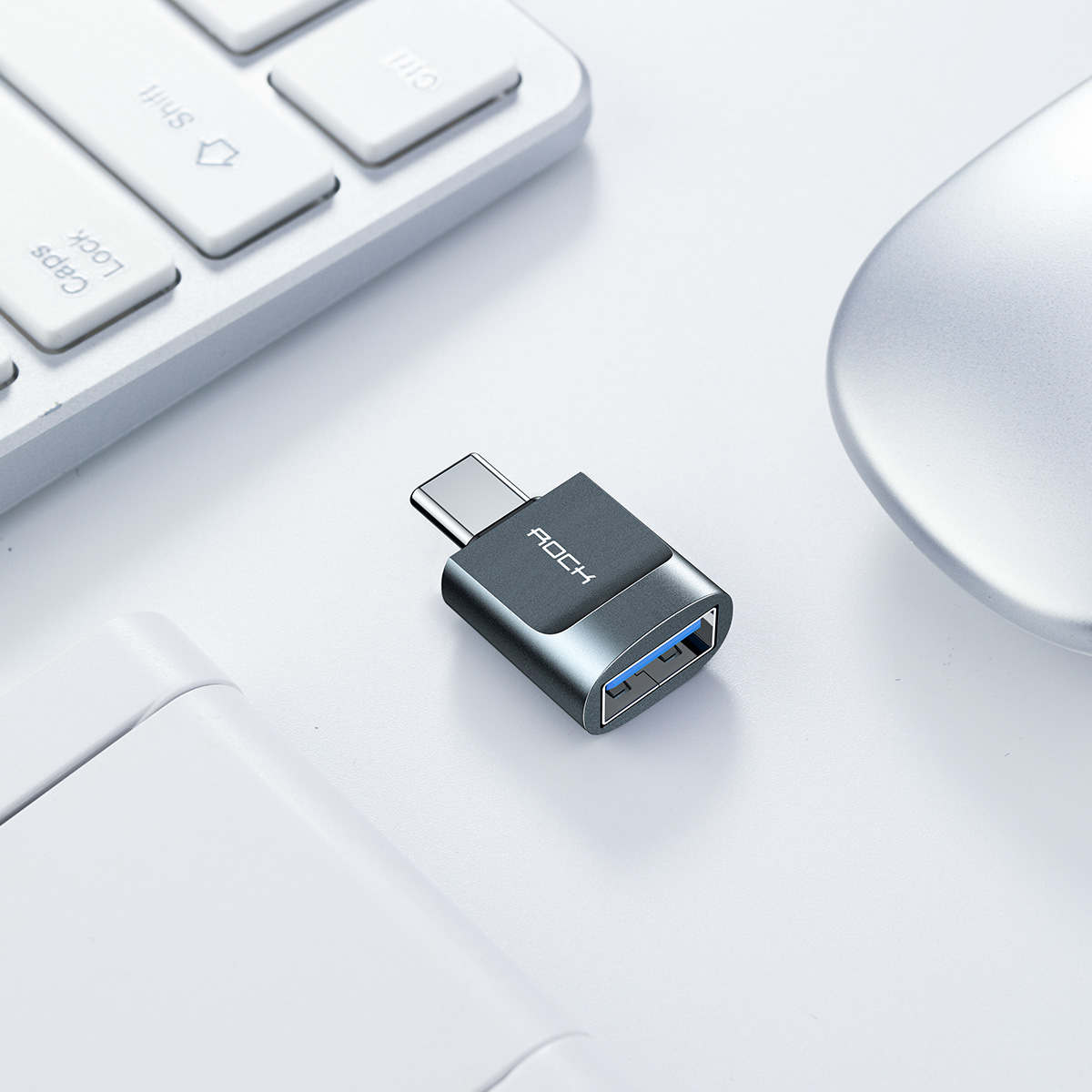 Rock Type-C USB Çevirici - Uzay Grisi 6972283947928