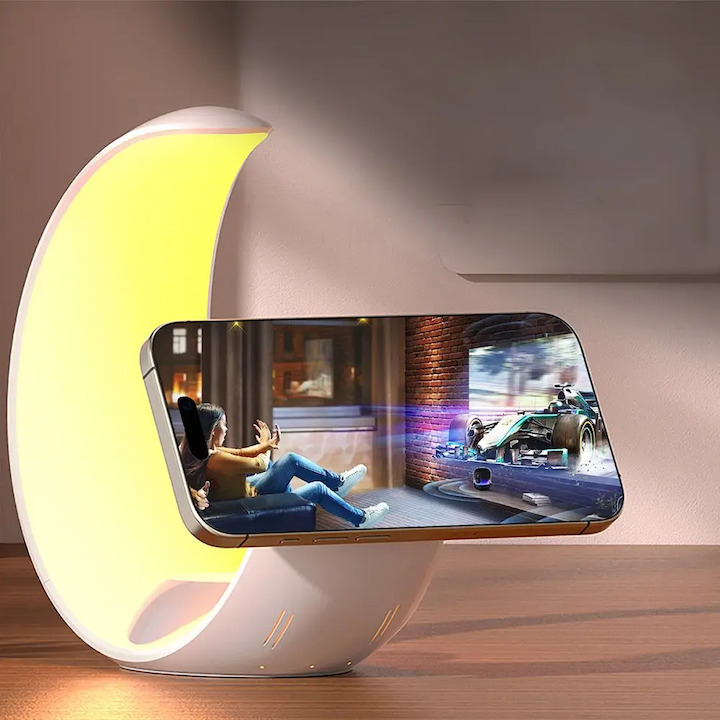 Earldom 15W RGB Kablosuz Şarj Standı - Beyaz 6973232088631