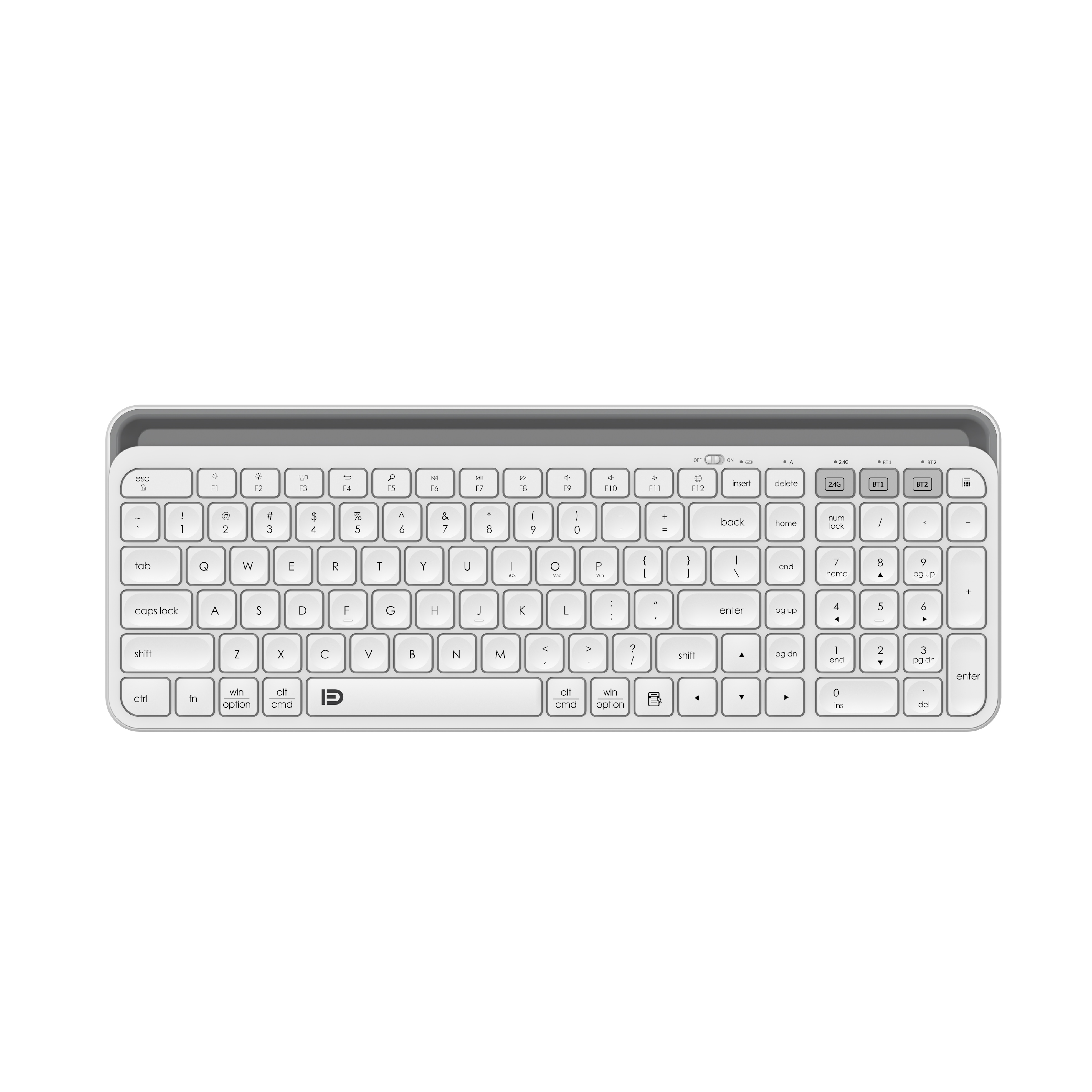 FD 2.4G WiFi/BT 3.0 & BT5.0 Dual Mod Klavye-Beyaz 6973709120574