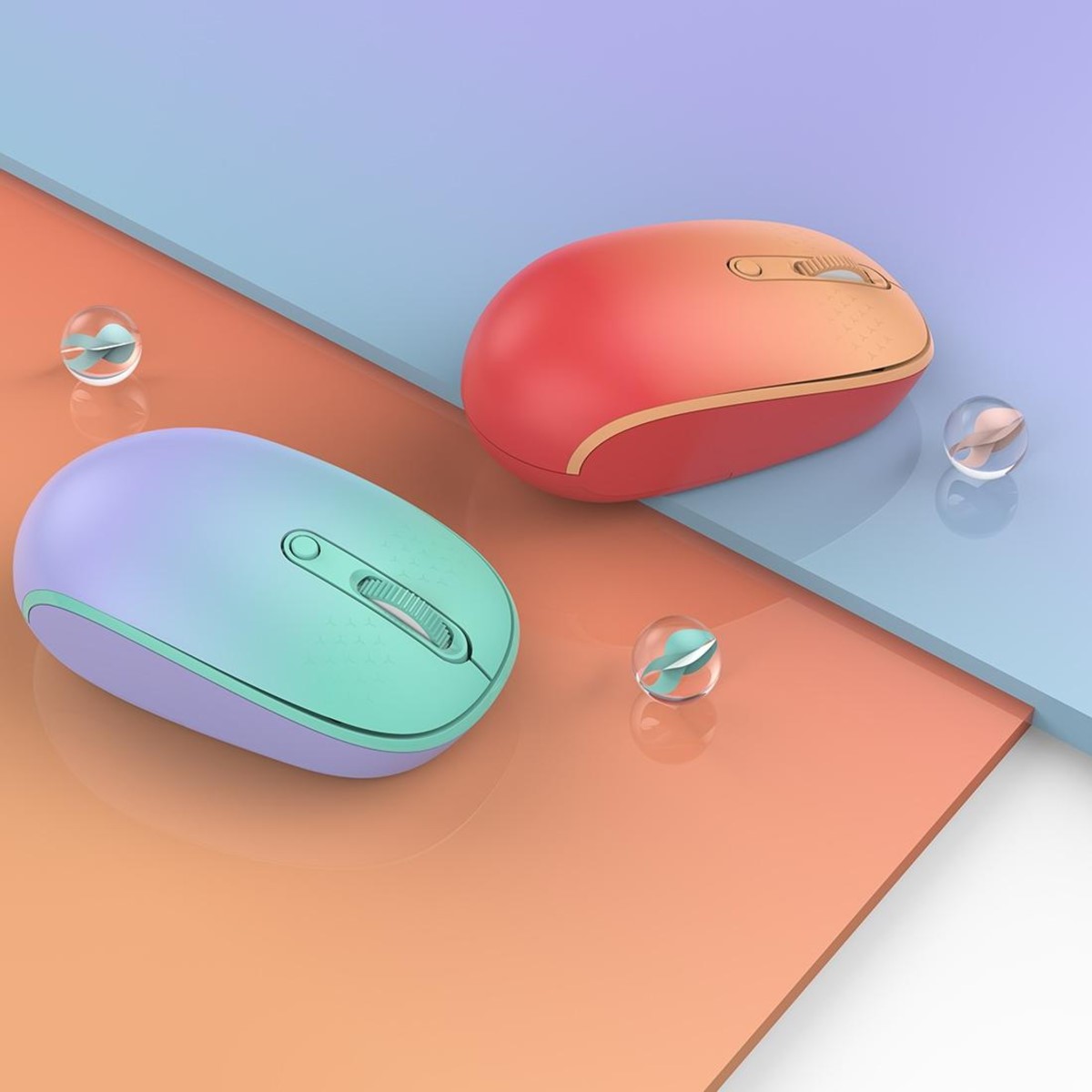 FD E370 Wireless Mouse 2.4G - Mor Yeşil  6973709120659