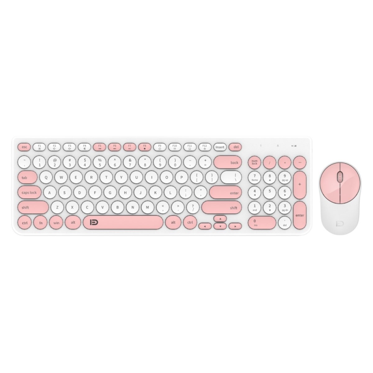 FD Kablosuz Klavye Mouse Seti 2.4 Ghz - Pembe 6973709120741