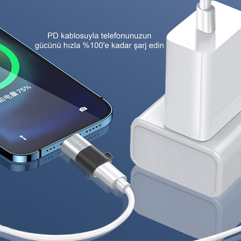 Earldom Type-C to Lightning Dönüştürücü - Gümüş 6973965933345