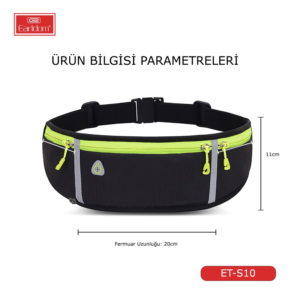 Earldom Su Geçirmez Fosforlu Spor Çantası-Siyah 6973965935066