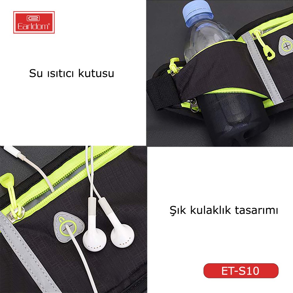 Earldom Su Geçirmez Fosforlu Spor Çantası-Siyah 6973965935066