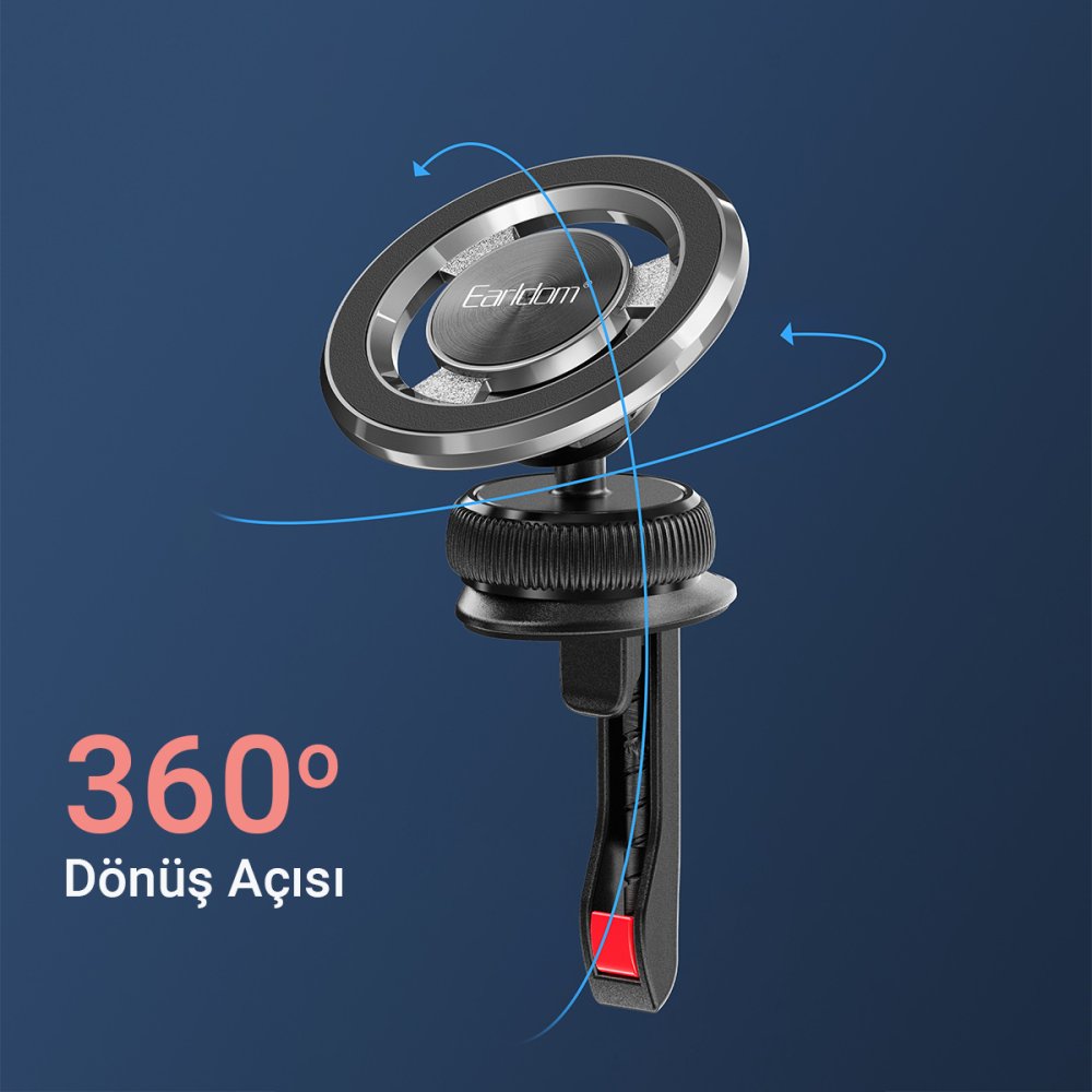 Earldom Manyetik Magsafe Araç Tutucu - Siyah 6973965935684